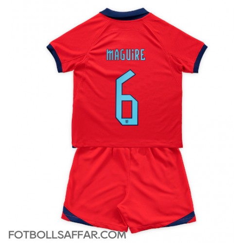 England Harry Maguire #6 Bortadräkt Barn VM 2022 Kortärmad (+ Korta byxor)